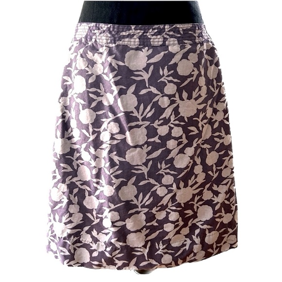 Boden Purple Gray Floral Straight Pencil lined Skirt Women's Size 10L - Picture 1 of 7